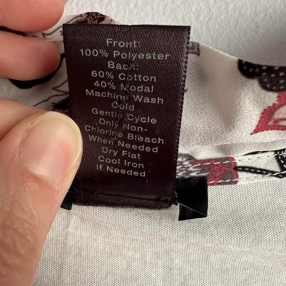 ANN TAYLOR Ivory Pink Floral Mixed Media Ladies Tie-Front Sleeveless Blouse, M - Picture 4 of 6